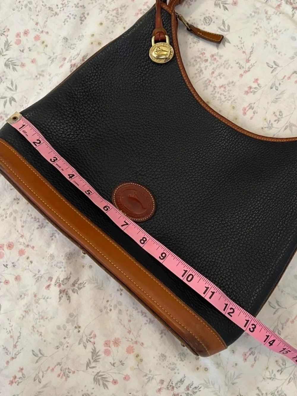 Vintage Dooney & Bourke Leather Hobo Bag Shoulder Large Pebbled Made in USA